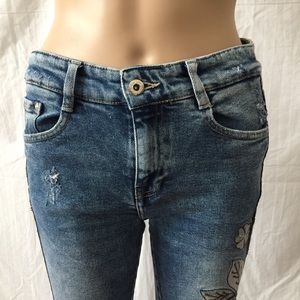Zara jeans with flower design
